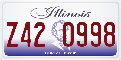 IL license plate Z420998