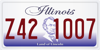 IL license plate Z421007