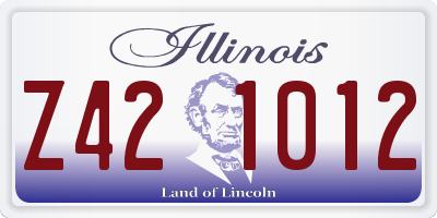 IL license plate Z421012