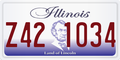 IL license plate Z421034
