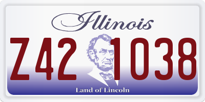 IL license plate Z421038