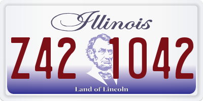 IL license plate Z421042