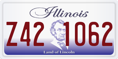 IL license plate Z421062
