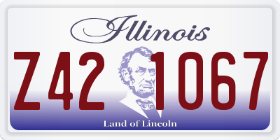 IL license plate Z421067