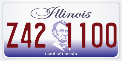 IL license plate Z421100