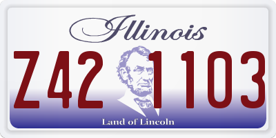 IL license plate Z421103