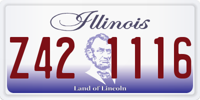 IL license plate Z421116
