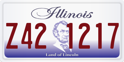 IL license plate Z421217