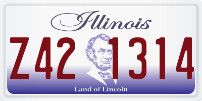 IL license plate Z421314