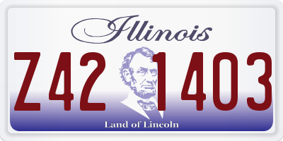 IL license plate Z421403