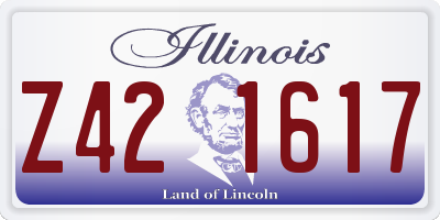 IL license plate Z421617