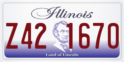 IL license plate Z421670