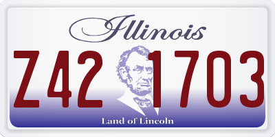 IL license plate Z421703