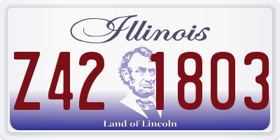 IL license plate Z421803