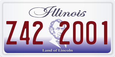 IL license plate Z422001