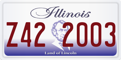 IL license plate Z422003