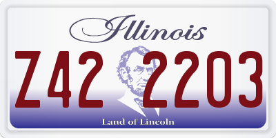 IL license plate Z422203