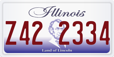 IL license plate Z422334