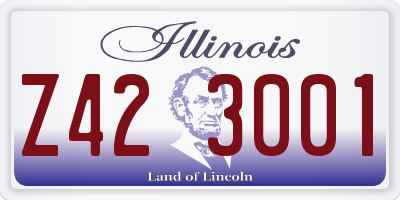 IL license plate Z423001