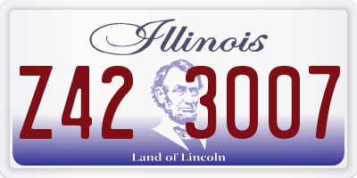 IL license plate Z423007