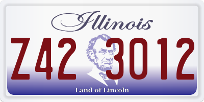 IL license plate Z423012