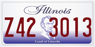 IL license plate Z423013