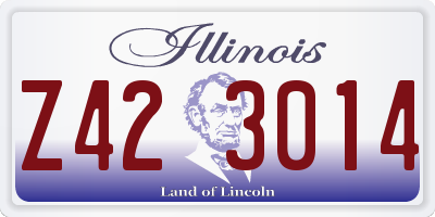 IL license plate Z423014