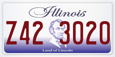 IL license plate Z423020