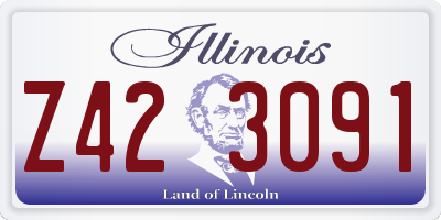 IL license plate Z423091
