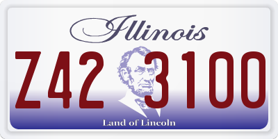 IL license plate Z423100