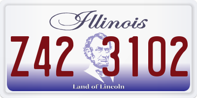 IL license plate Z423102
