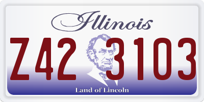 IL license plate Z423103