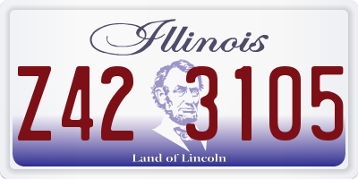 IL license plate Z423105