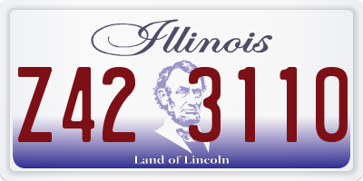 IL license plate Z423110