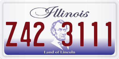 IL license plate Z423111