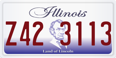 IL license plate Z423113