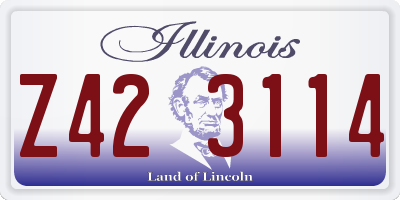 IL license plate Z423114