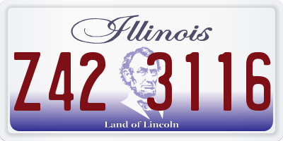 IL license plate Z423116