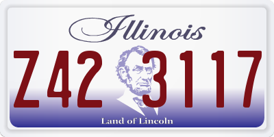 IL license plate Z423117