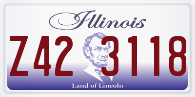IL license plate Z423118