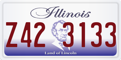 IL license plate Z423133