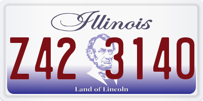 IL license plate Z423140