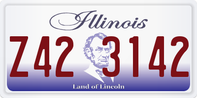 IL license plate Z423142