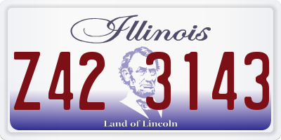 IL license plate Z423143