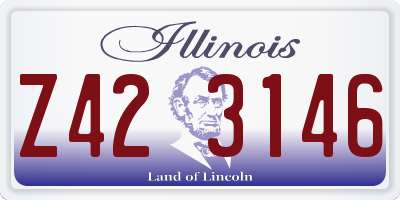 IL license plate Z423146