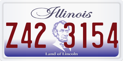 IL license plate Z423154