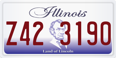 IL license plate Z423190