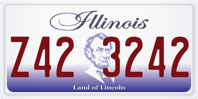 IL license plate Z423242