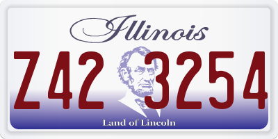 IL license plate Z423254