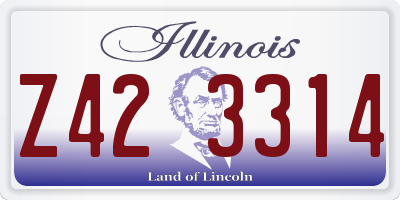 IL license plate Z423314
